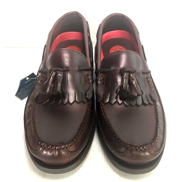Men's GH Bass & Co. Henry II Slip On Leather Loafers 10 1/2 W-Burgundy -NEW - Picture 2 of 7